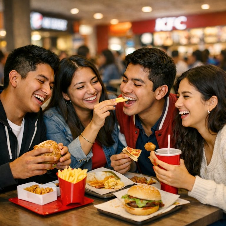 grupo-amigos-comida-rapida