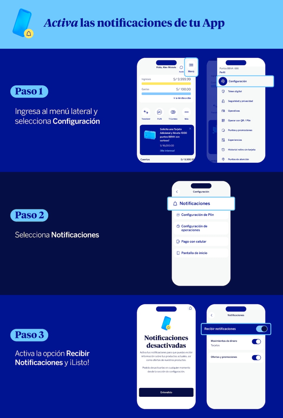 revisa notificaciones de compra